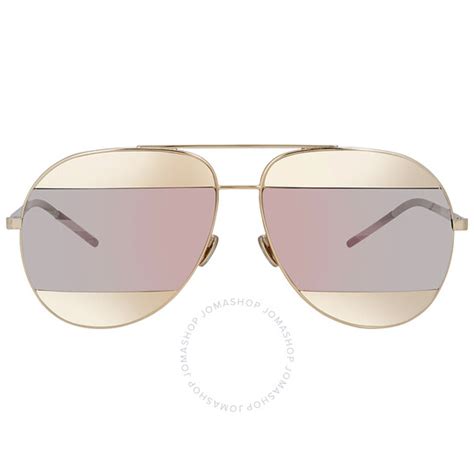 dior split 1 000|Dior Split Gold and Rose Gold Mirror Pilot Unisex Sunglasses.